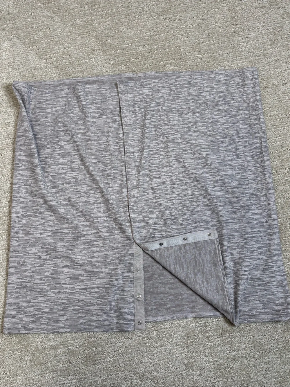 Lululemon Womens Vinyasa Scarf Snap Closure Reversible Wrap Cover Up Gray Marl